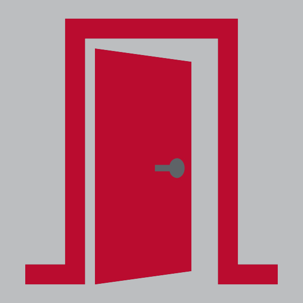 Red door opening